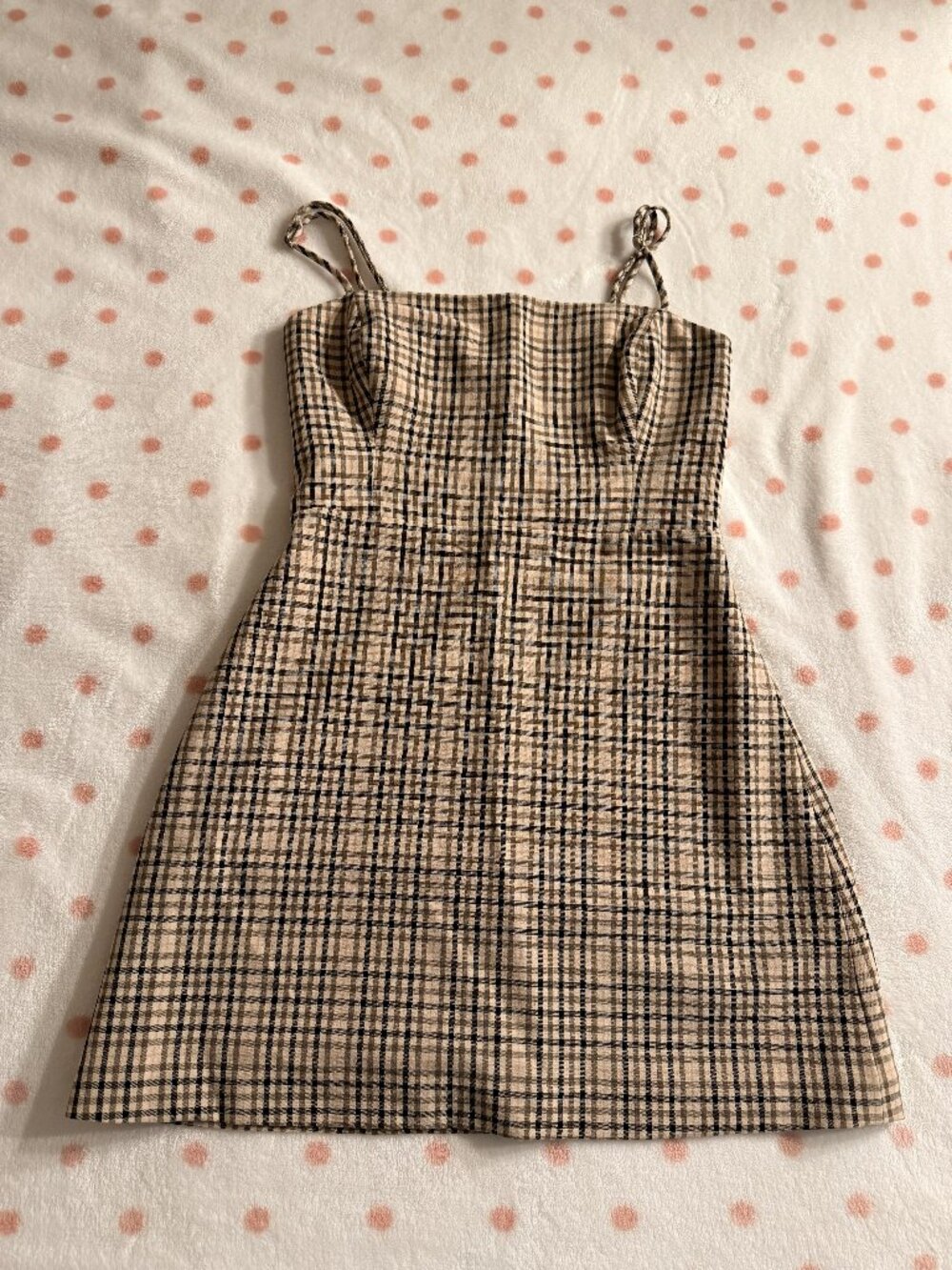 Aritzia Wilfred New Classic Mini Dress, Brown/Black Plaid - Size 2